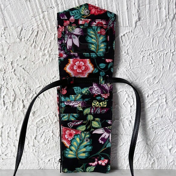 Vera Bradley Iconic RFID Envelope Crossbody Purse Vines Floral Wallet Bag - Picture 5 of 8